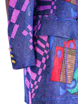 Versus Gianni Versace Printed Lurex Skirt Ensemble Suit arcadeshops.com