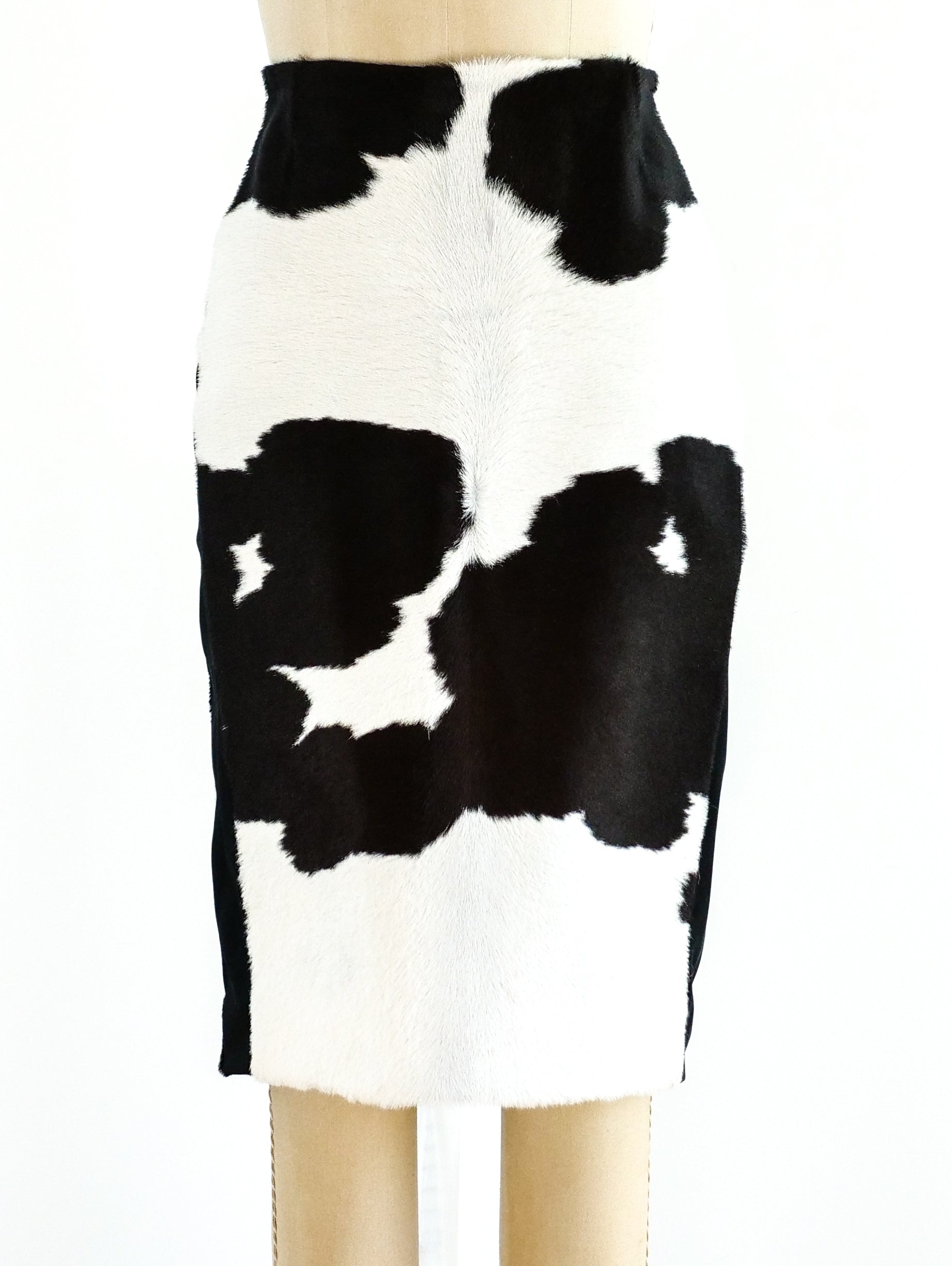 Tom Ford Cow Print Ponyhair Skirt