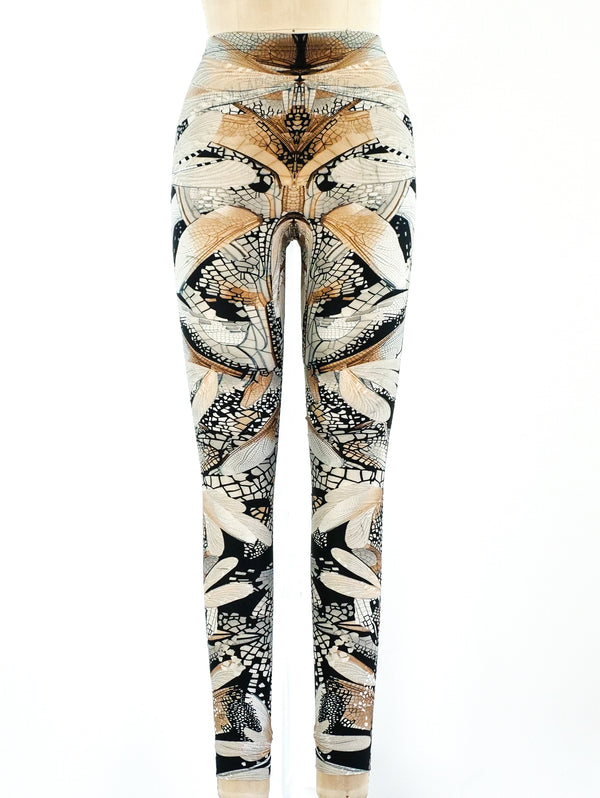 Alexander McQueen Dragonfly Print Leggings Bottom arcadeshops.com