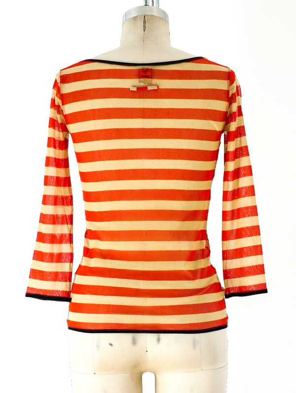 Jean Paul Gaultier Printed Mesh Top Top arcadeshops.com