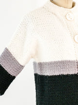 1960s Colorblock Knit Sweater Jacket arcadeshops.com