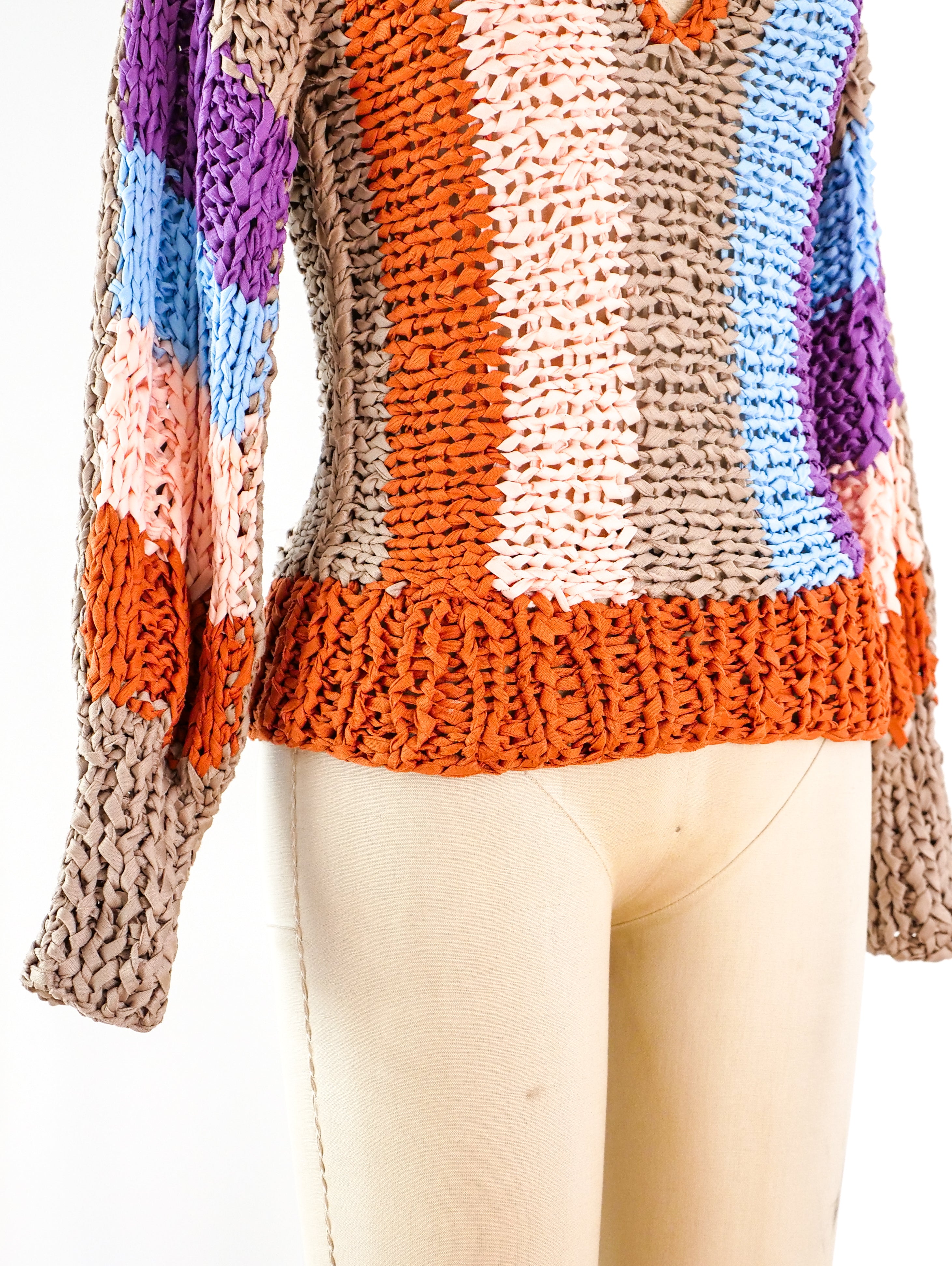 トップス sheller back ribbon stripe knit tops sheller back ribbon stripe knit tops