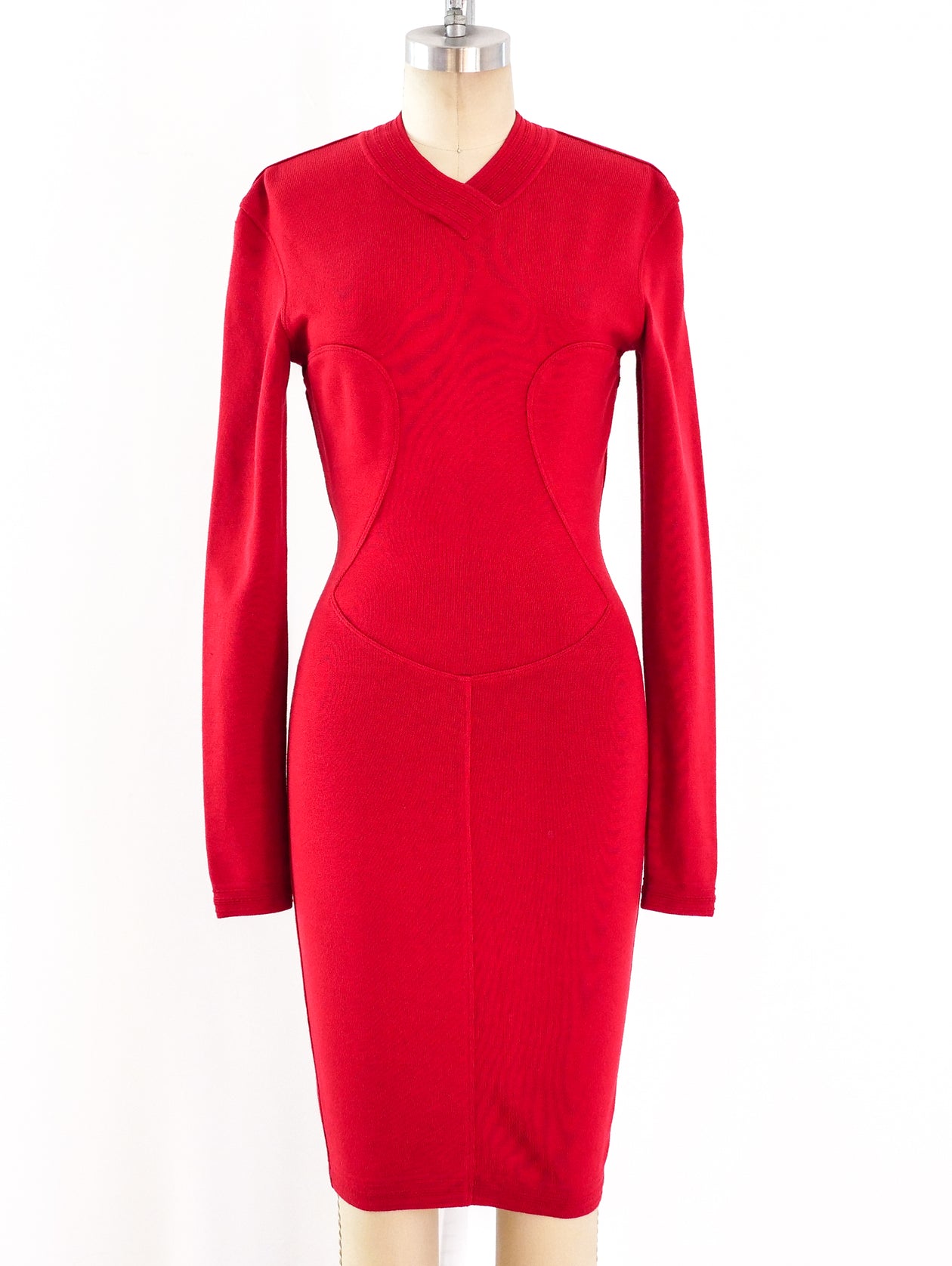 Alaia Red Knit Mini Dress Alaia Red Knit Mini Dress