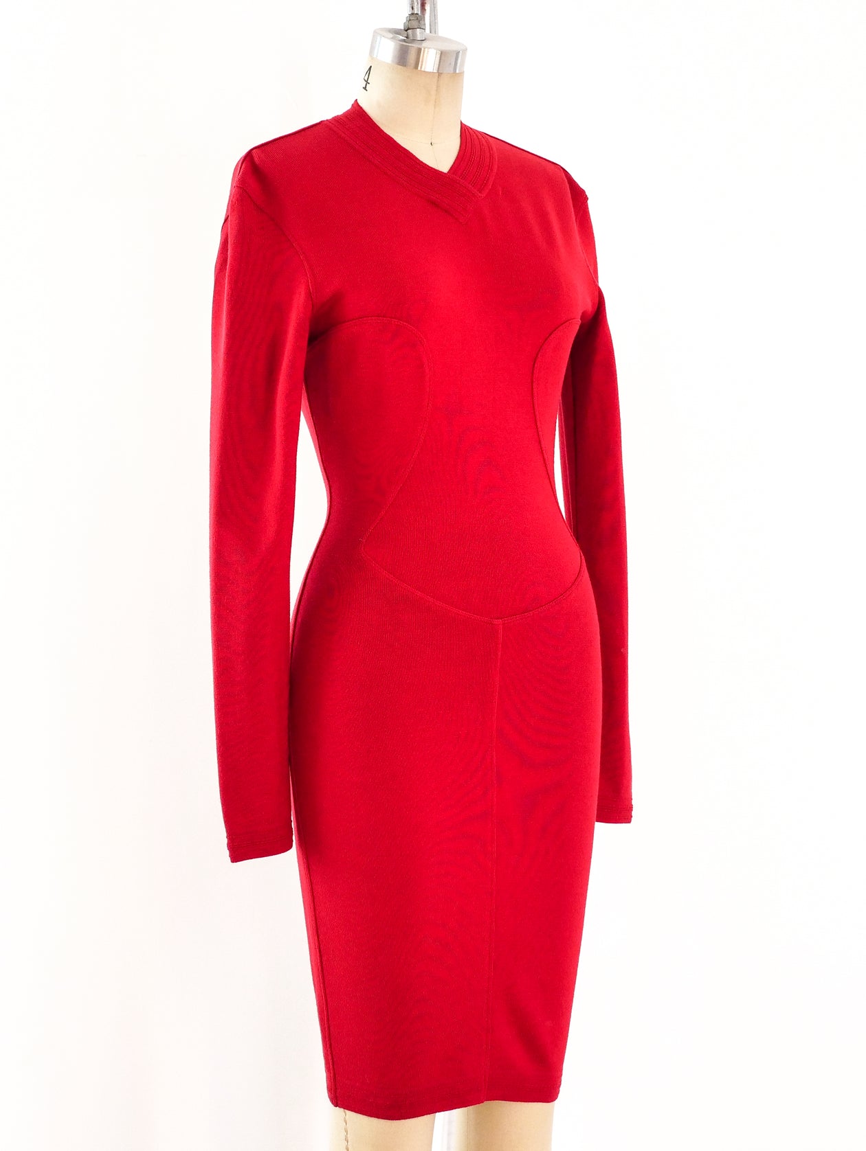 alaia red dress Alaia Red Knit Mini Dress