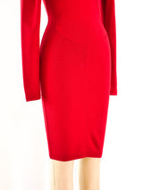 Alaia Red Knit Mini Dress Dress arcadeshops.com