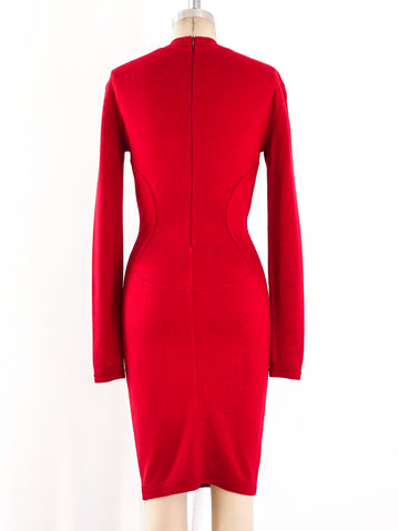 Alaia Red Knit Mini Dress