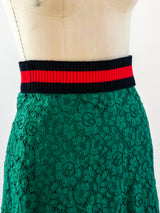 Gucci Green Lace Skirt Skirt arcadeshops.com
