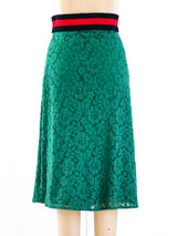 Gucci Green Lace Skirt Skirt arcadeshops.com