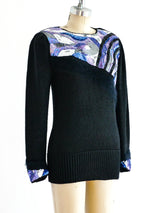 Embellished Black Knit Sweater Top arcadeshops.com