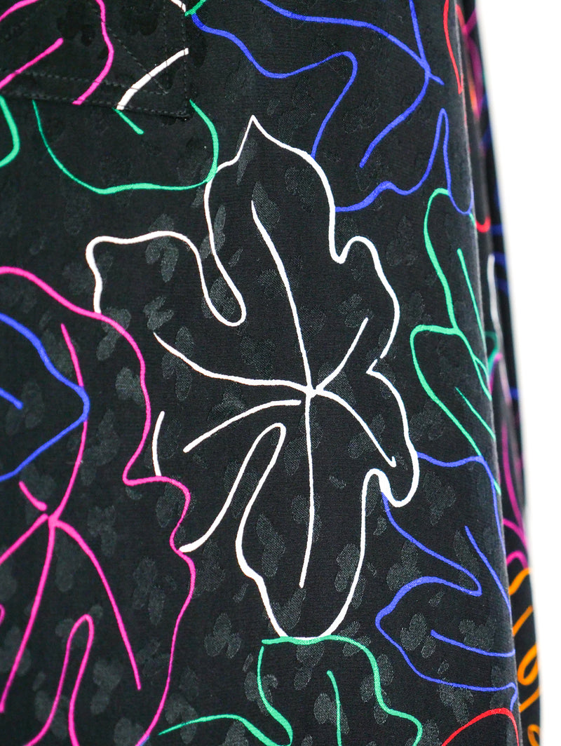 Yves Saint Laurent Leaf Print Silk Ensemble Suit arcadeshops.com