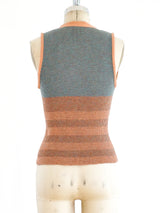 Rib Knit Vest with Baseball Buttons Top arcadeshops.com