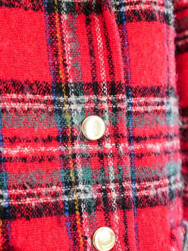 Red Plaid Tweed Jacket Jacket arcadeshops.com
