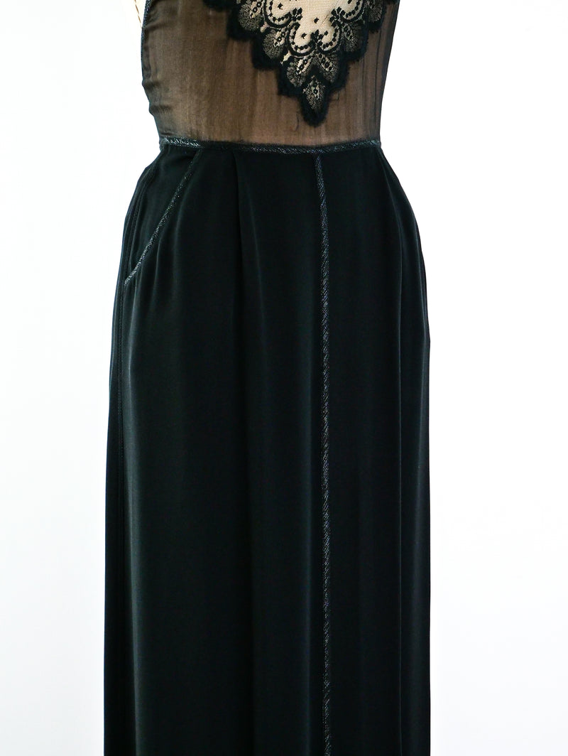 Geoffrey Beene Lace Bodice Halter Dress Dress arcadeshops.com