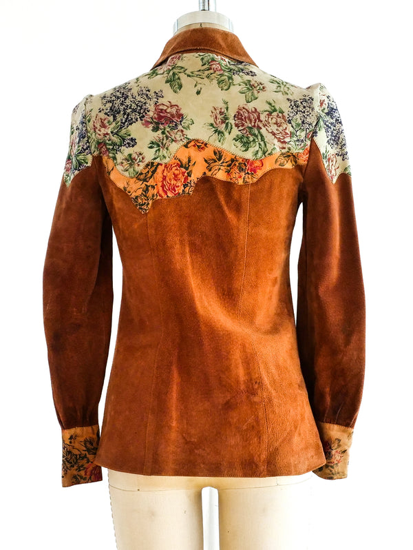 1970's Roberto Cavalli Painted Leather Shirt Top arcadeshops.com