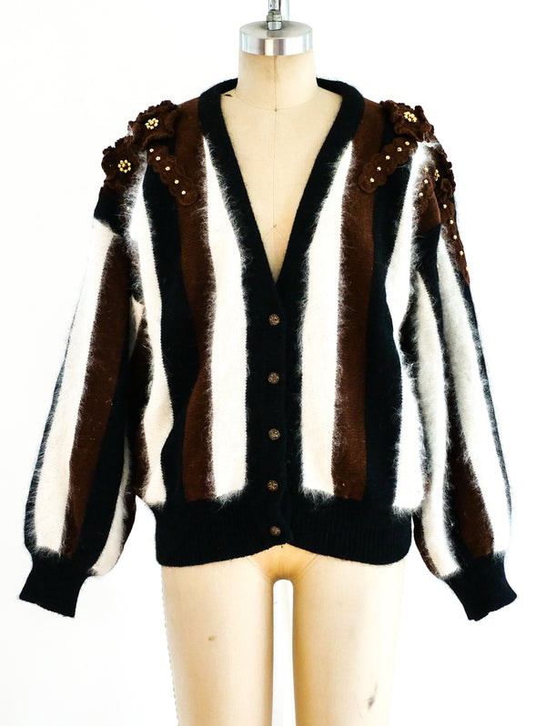 Angora Striped Cardigan Jacket arcadeshops.com