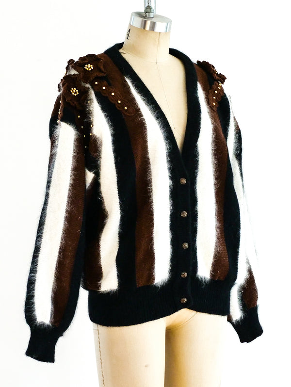 Angora Striped Cardigan Jacket arcadeshops.com