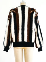 Angora Striped Cardigan Jacket arcadeshops.com