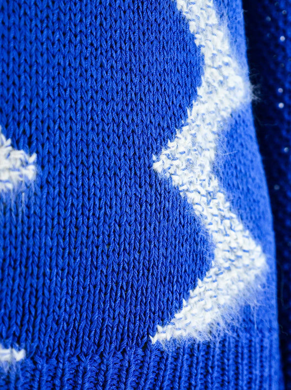 Chevron Striped Cobalt Sweater Top arcadeshops.com