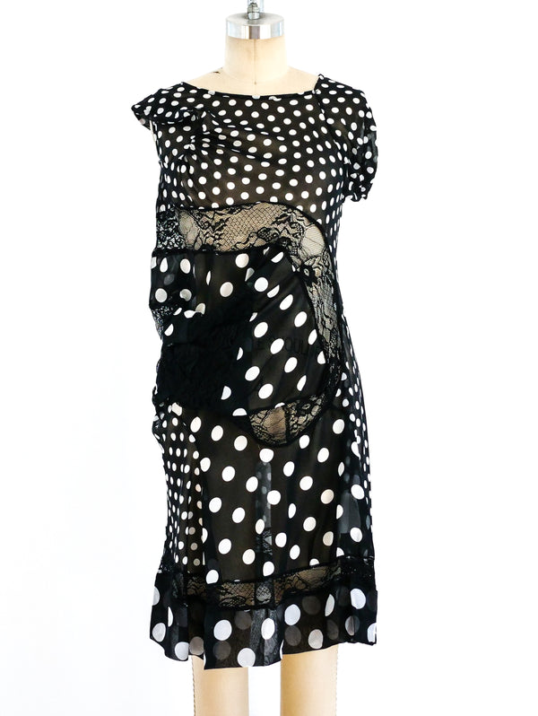 Junya Watanabe Polka Dot Chiffon Mini Dress Dress arcadeshops.com
