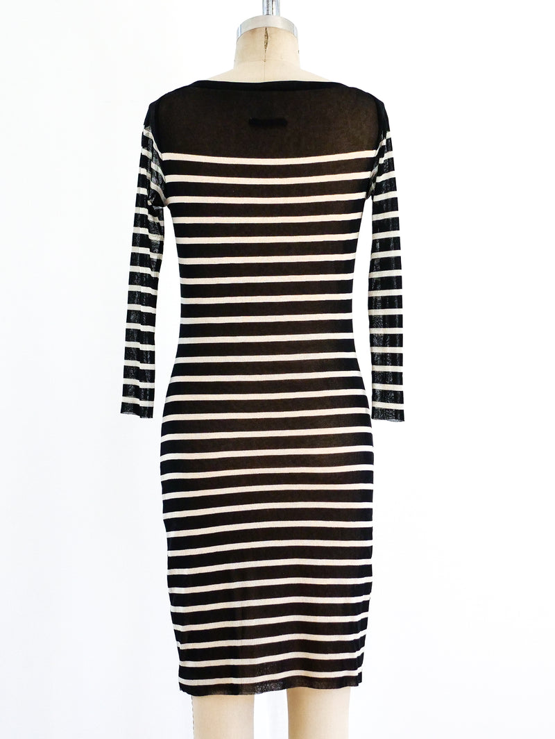 Jean Paul Gaultier Striped Net Dress Dress arcadeshops.com