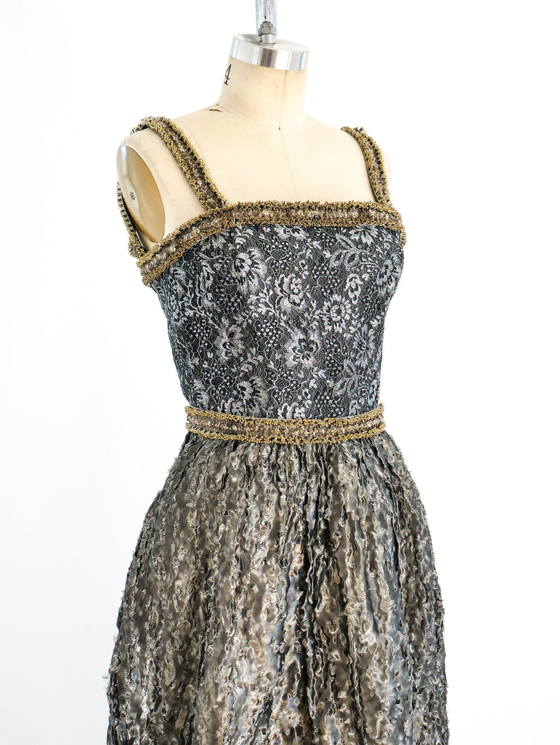 Mary McFadden Embellished Metallic Dress Dress arcadeshops.com