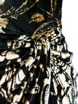 Vicky Tiel Metallic Floral Velvet Cocktail Dress Dress arcadeshops.com