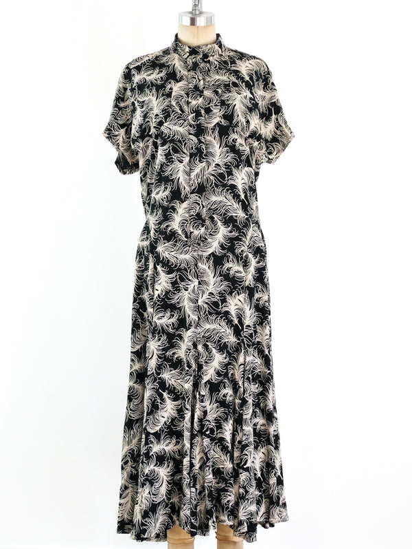 Norma Kamali Feather Printed Dress Dress arcadeshops.com