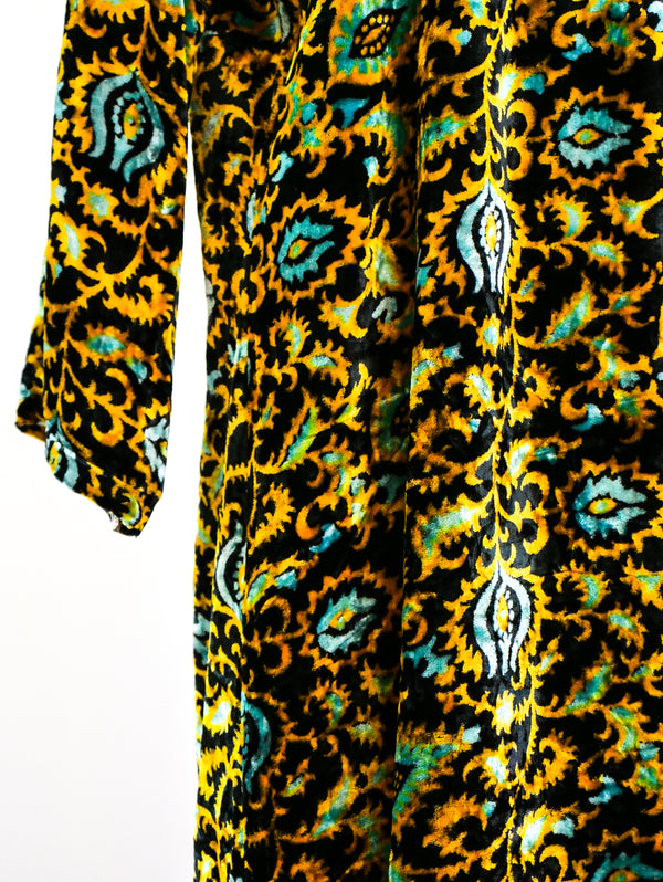 Block Printed Velvet Caftan Dress arcadeshops.com