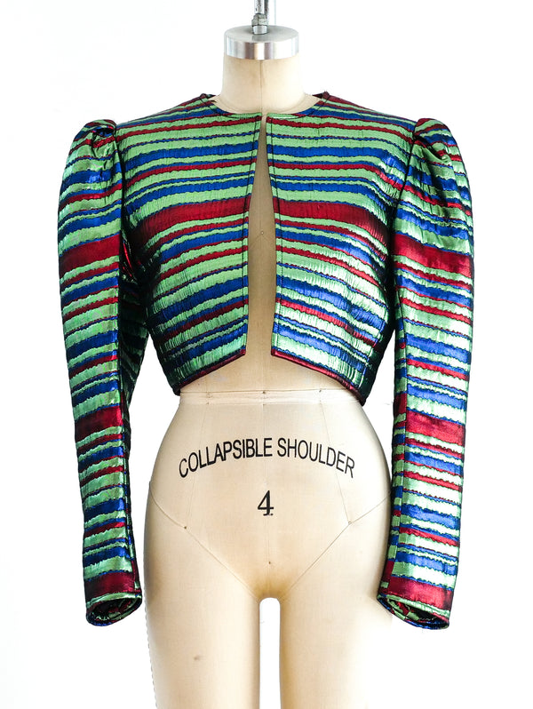 Yves Saint Laurent Multicolor Lurex Striped Jacket Jacket arcadeshops.com