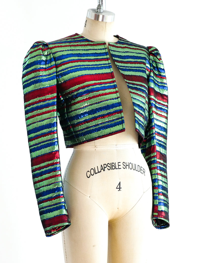 Yves Saint Laurent Multicolor Lurex Striped Jacket Jacket arcadeshops.com