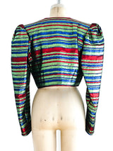 Yves Saint Laurent Multicolor Lurex Striped Jacket Jacket arcadeshops.com