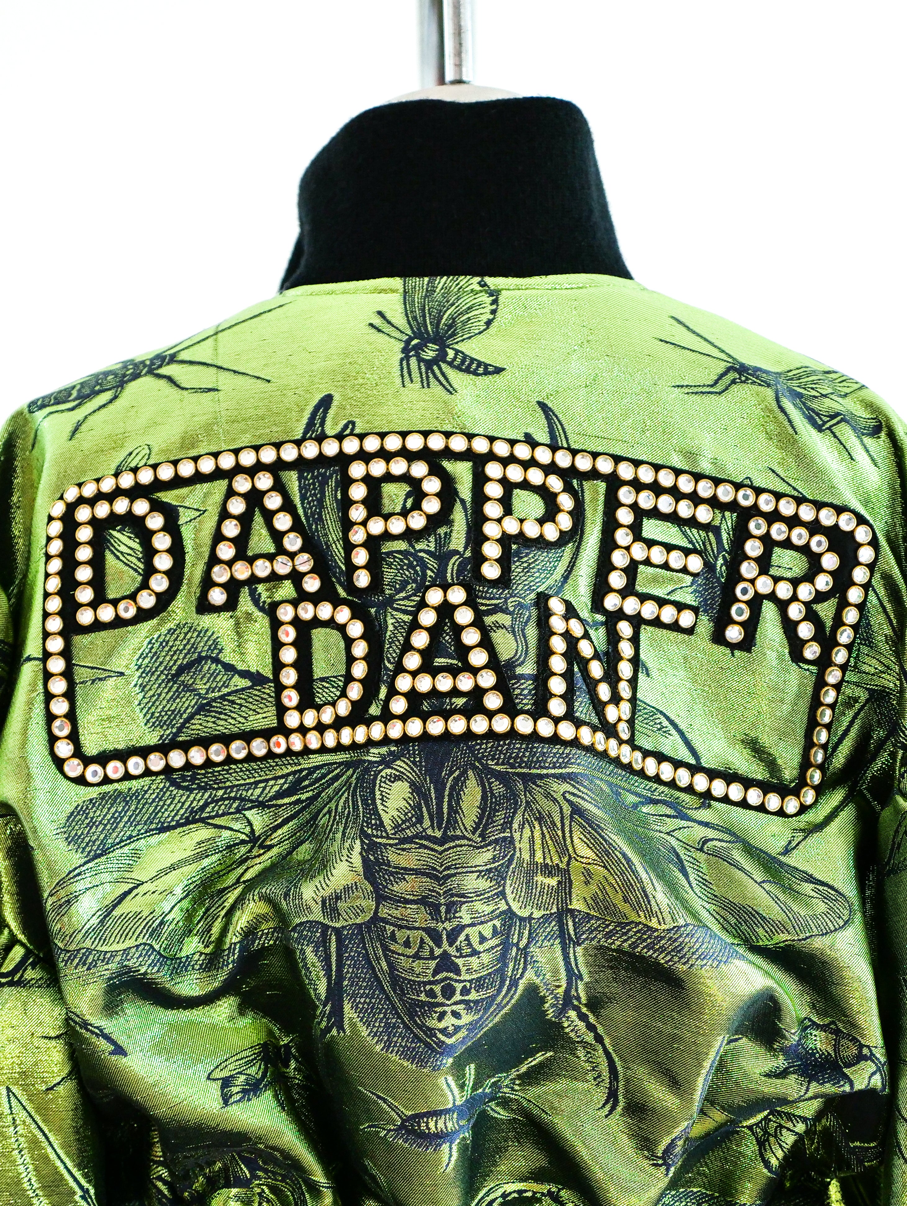 Gucci Dapper Dan Metallic Green Bomber Jacket