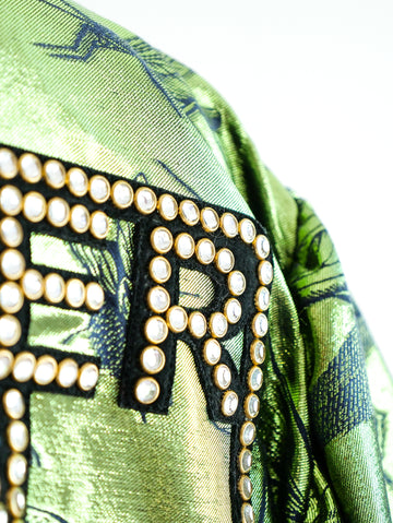 Gucci Dapper Dan Metallic Green Bomber Jacket