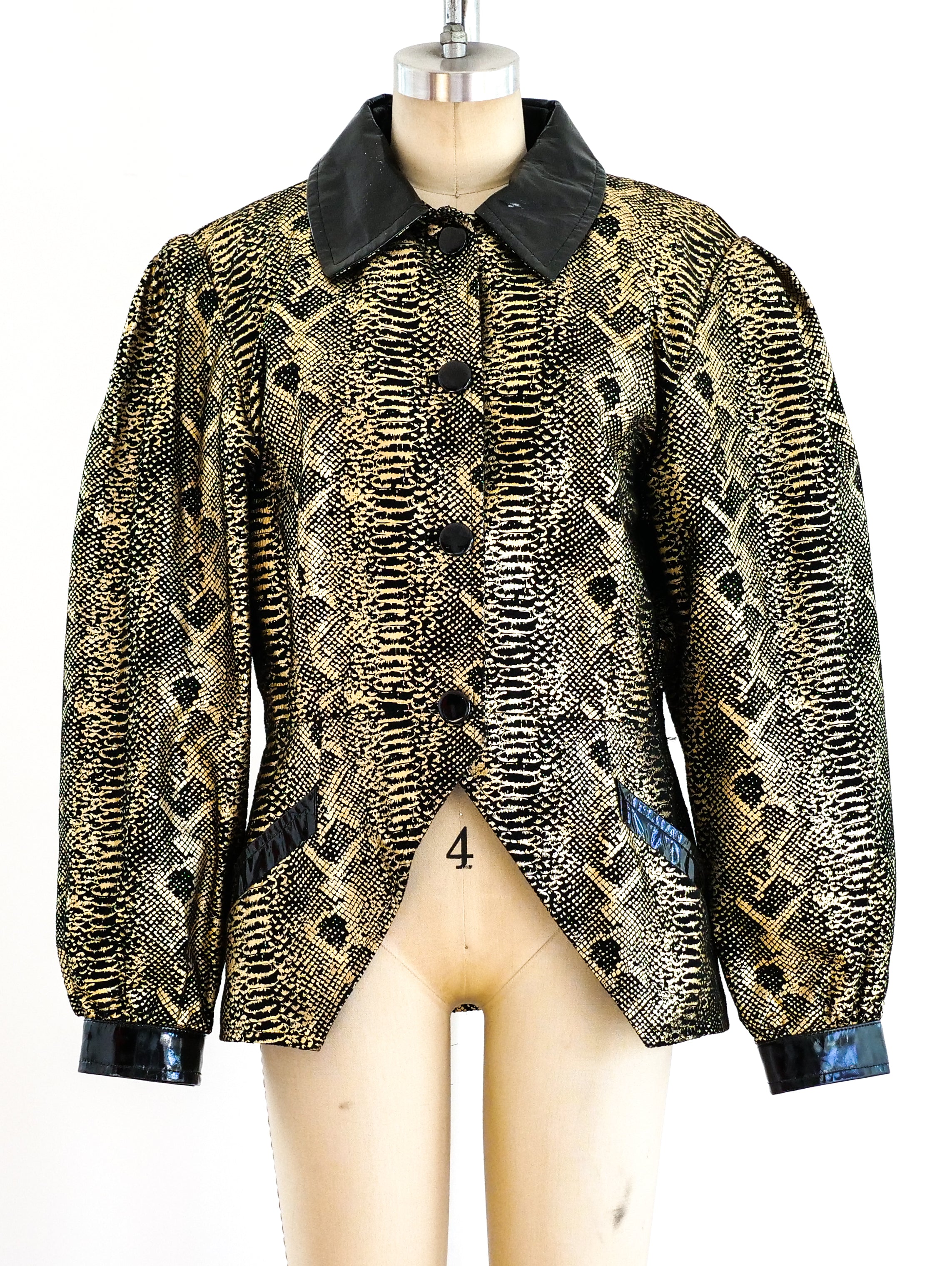 Christian Dior Metallic Snakeskin Printed Suede Jacket