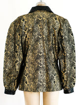 Christian Dior Metallic Snakeskin Printed Suede Jacket Jacket arcadeshops.com