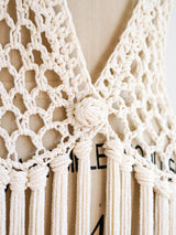 Ivory Crochet Fringed Vest Jacket arcadeshops.com