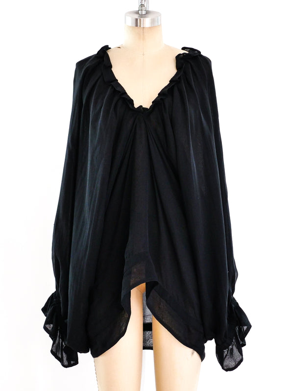 Lanvin Silk Peasant Blouse Top arcadeshops.com