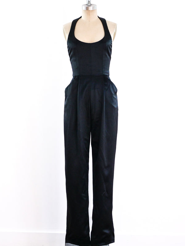 Geoffrey Beene Satin Halter Jumpsuit Jumpsuit arcadeshops.com