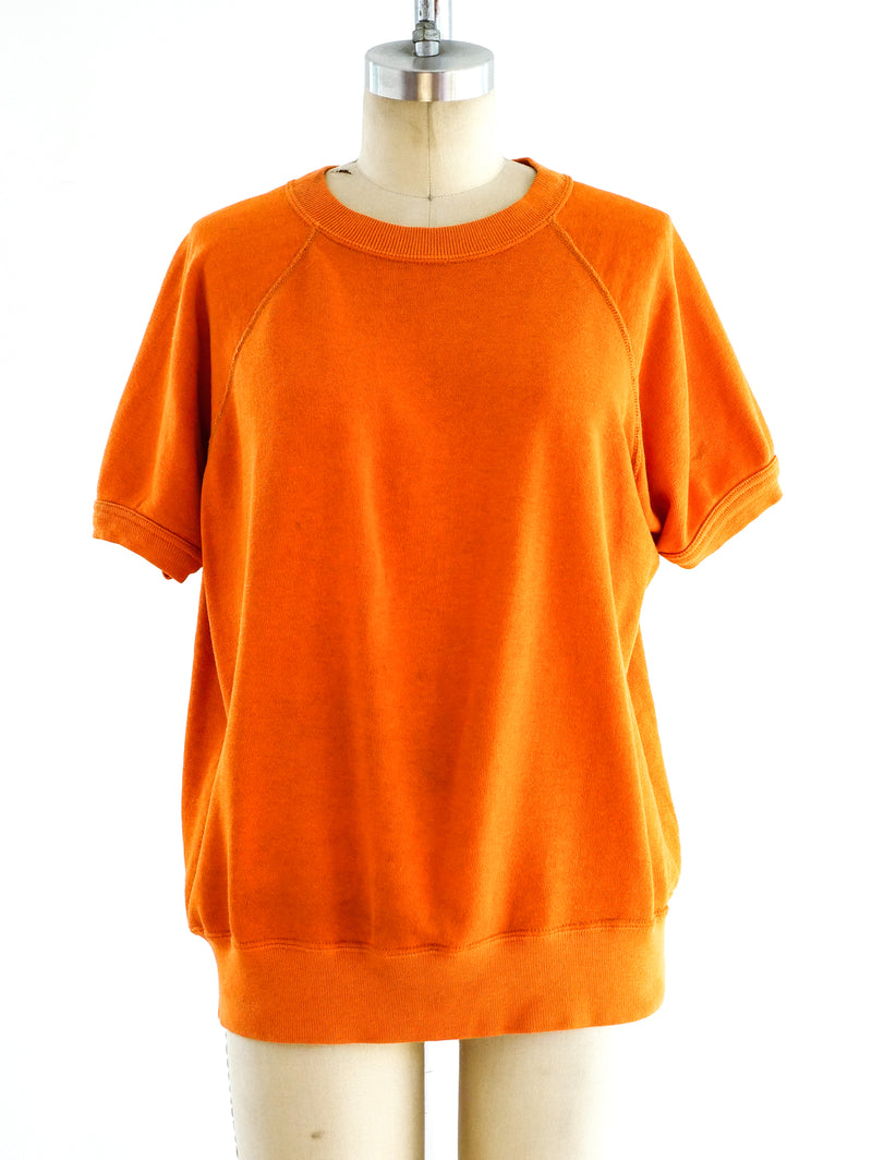 Orange Short Sleeve Sweatshirt Tshirt arcadeshops.com