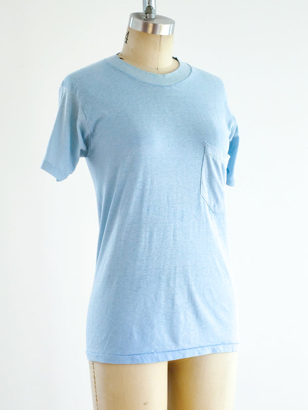 Pale Blue Pocket Tee T-Shirt arcadeshops.com