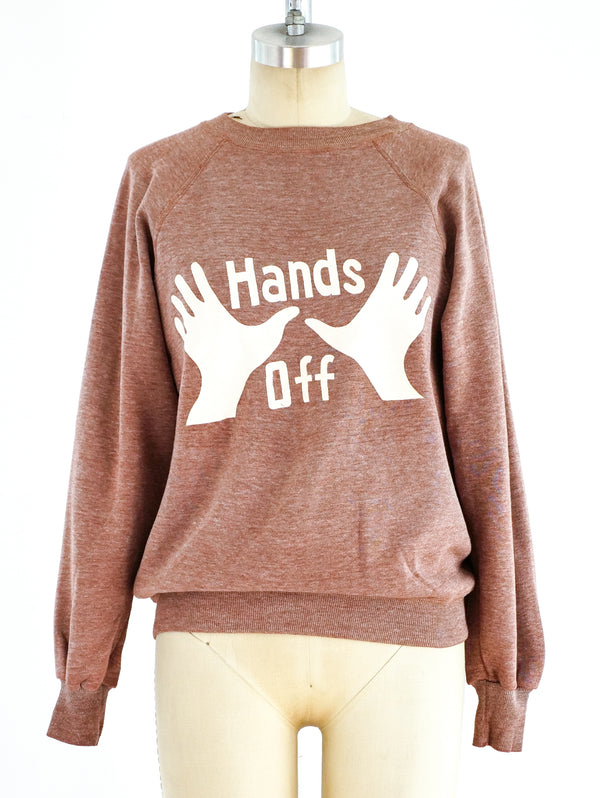 Hands Off Graphic Sweatshirt T-shirt arcadeshops.com