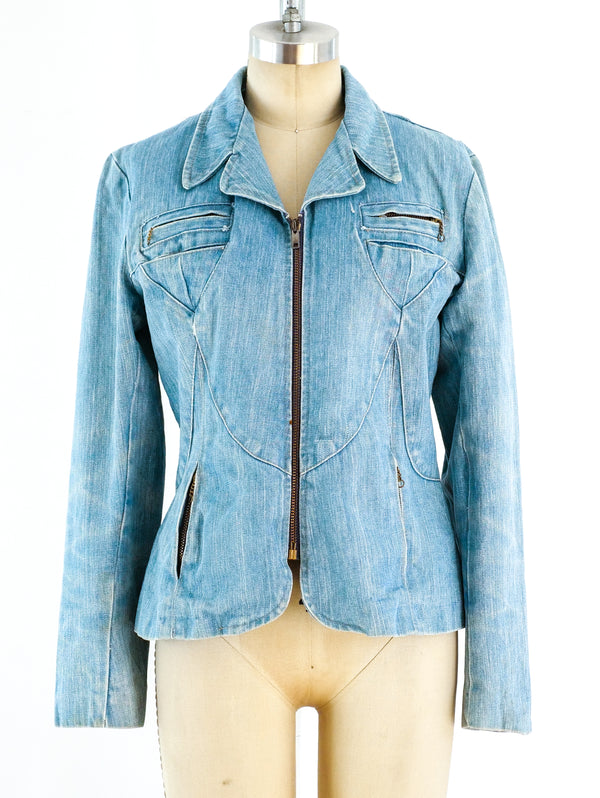 1970's Zip Front Denim Jacket Jacket arcadeshops.com