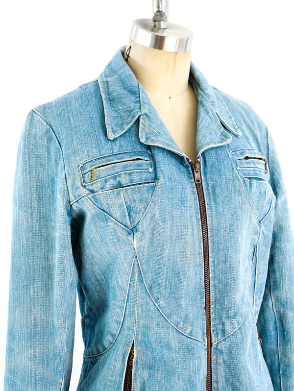 1970's Zip Front Denim Jacket Jacket arcadeshops.com