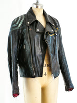 Painted Leather Motorcycle Jacket Jacket arcadeshops.com