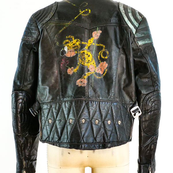 Painted Leather Jacket 70s - Etsy