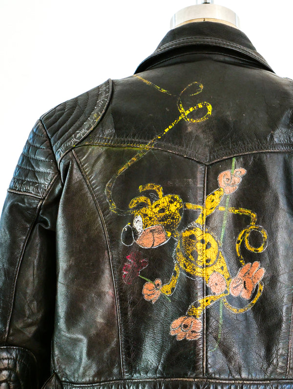 Painted Leather Motorcycle Jacket Jacket arcadeshops.com