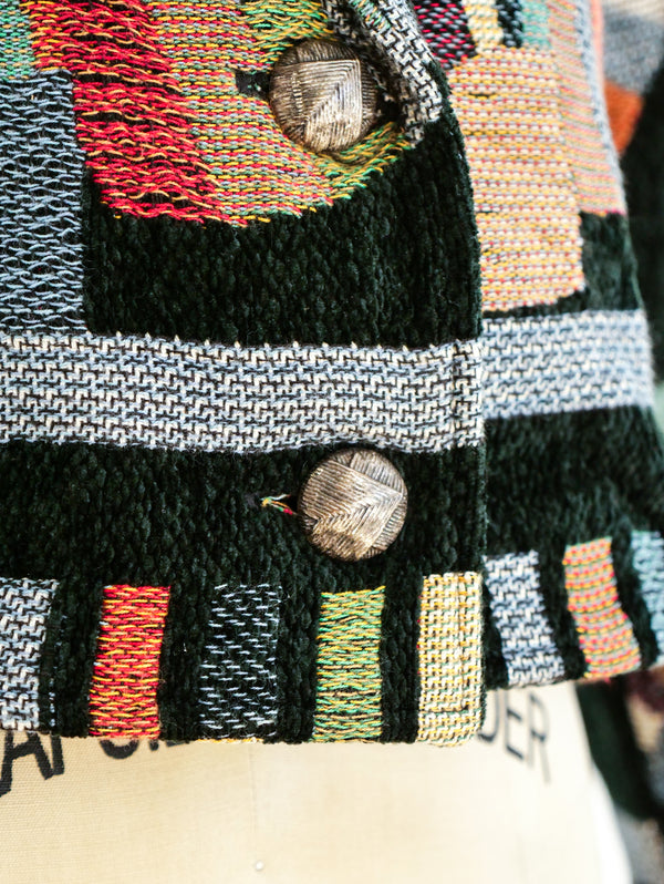 Multicolor Tapestry Cropped Jacket Jacket arcadeshops.com