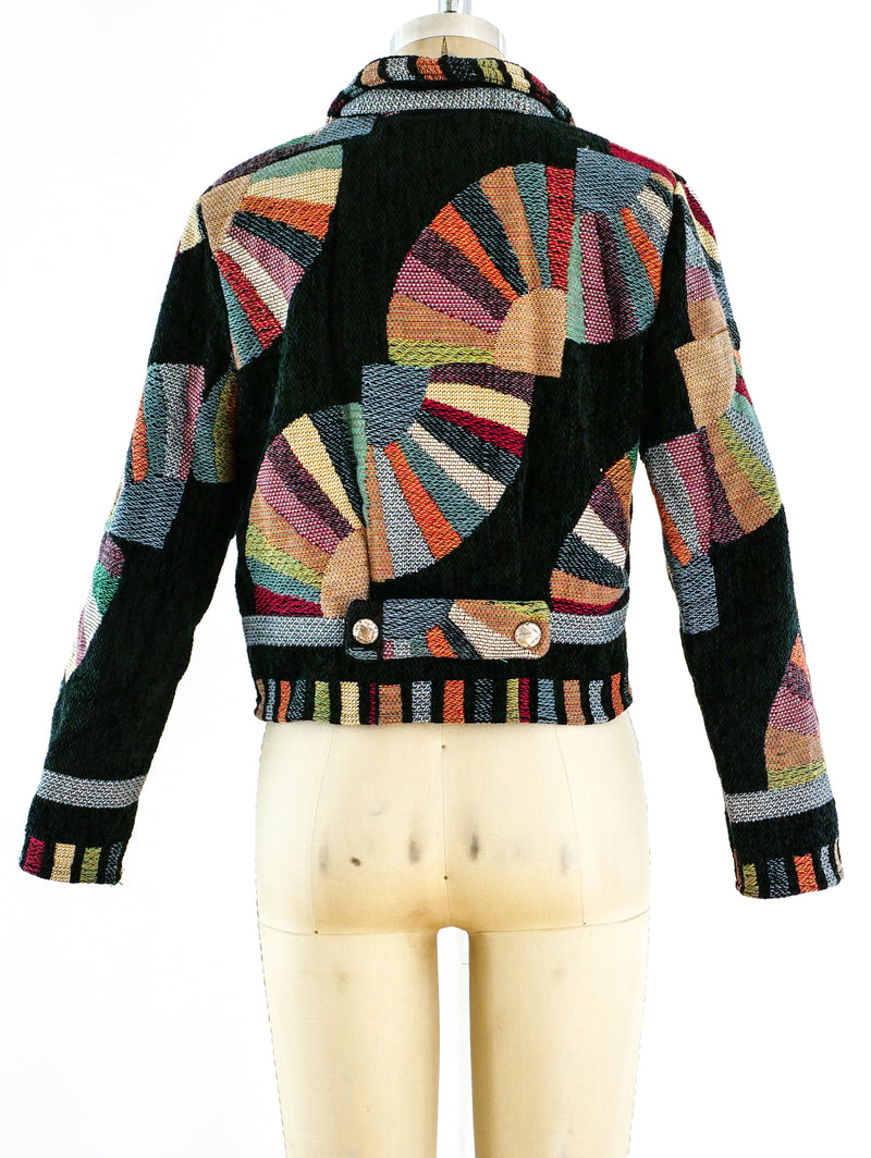 Multicolor Tapestry Cropped Jacket Jacket arcadeshops.com