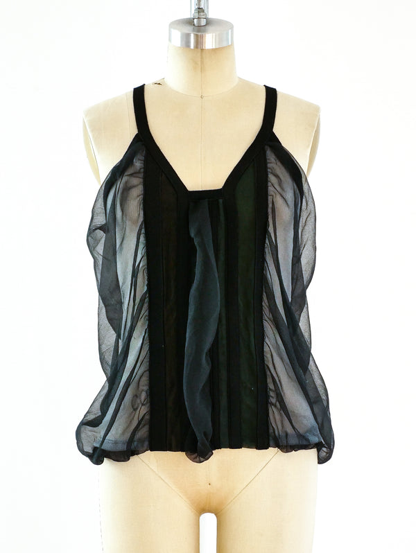 Balenciaga Draped Chiffon Tank Top arcadeshops.com