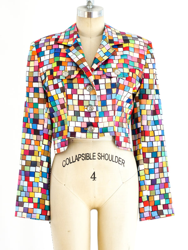 Todd Oldham Rainbow Tile Print Jacket Jacket arcadeshops.com